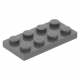 LEGO lapos elem 2x4, sötétszürke (3020)